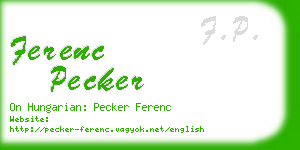 ferenc pecker business card